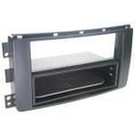 Kit facade autoradio 2din smart fortwoo 07 - 10 forfour 04 - 06 avec vide poche inbay noir