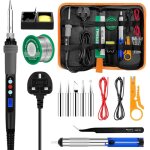 Kit fer � souder 90w lcd temp�rature r�glable 180 - 480�c, outils de soudure �lectrique 16 en 1, fil ...