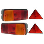 Kit de feux et triangles pour remorque ? 2 feux 4 fonctions ? 2 triangles 155mm ? ampoules p21w / r10w ...