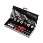 Kit de filetage / kit de taraudage 32 pi�ces m3 - m12 hss - g, cassette en t�le d'acier selon din 1541, ...