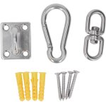 Kit de fixation en acier inoxydable 7 pi�ces pour hamac, mousqueton et attache porte, accessoires d'ancrage ...