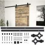 Kit de quincaillerie de porte coulissante skien 183 cm noir vidaxl