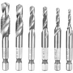 Kit de forets � m�taux, 6 pcs combinaison drill et jeu de m�ches pour tarauds hss foret et tarauds embouts ...