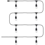 Kit guirlande waterproof 5. 5m noire + 8 ampoules led e27 g45 3w de couleurs jaune