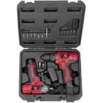 Kit mallette de perceuse � percussion et tournevis � impulsions sans fil valex, 2 batteries 12v 2ah et ...
