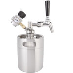 Kit mini f�t � bi�re 2l en acier inoxydable avec robinet + javelot + jauge de pression pour brassage ...