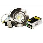 Kit avec une mr16 12v 5w un support un culot et transformateur couleur led: blanc froid (6000 - 6500k) ...