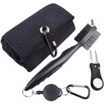 Kit de nettoyage de clubs de golf avec brosse et serviette, brosse et kit de nettoyage des rainures de ...
