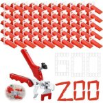 Kit de nivellement pour carrelage, 600croisillon autonivelant 2mm + 200 r�utilisable cale carrelage, ...
