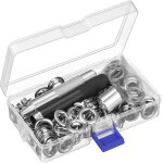 Kit de outils 100 pi�ces, kit de oeillets 12mm 2 couleurs avec outil de r�glage d'?illets pour rideaux ...