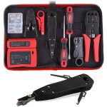 Kit d'outils r�seau 19 pi�ces professionnel ? testeur de c�ble rj - 45 ? pince � sertir et d�nuder ? ...