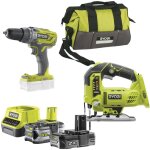 Kit de perceuse pour scie alternative ryobi r18pdjs - 252, batterie 18 v (2, 0 + 5, 0) ah