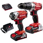 Einhell - kit perceuse visseuse sans fil te - cd 18 / 2 li + cl  chocs te - ci 18 / 1 li - power x ...