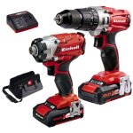 Einhell - kit perceuse visseuse sans fil te - cd 18 / 2 li + cl  chocs te - ci 18 / 1 li - power x ...