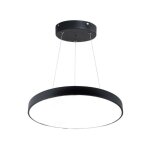 Silamp - kit plafonnier led noir 30w 40cm avec kit de suspension - blanc chaud 2300k - 3500k