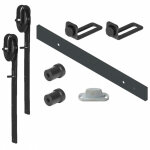 Kit de quincaillerie pour porte de grange coulissante complet 2 m 30 x 5 mm noir - kgn230n