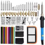 Kit de pyrogravure, 71 en 1 pyrogravure sur bois 60w temprature rglable, sculpture bois, kit de fer ...