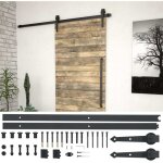 Kit de quincaillerie de porte coulissante 183 cm acier noir vidaxl Kit de quincaillerie de porte coulissante 183 cm acier noir vidaxl
