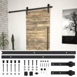 Vidaxl - kit de quincaillerie de porte coulissante skien 183 cm noir Vidaxl - kit de quincaillerie de porte coulissante skien 183 cm noir