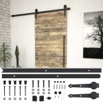 Vidaxl - kit de quincaillerie de porte coulissante skien 200 cm noir Vidaxl - kit de quincaillerie de porte coulissante skien 200 cm noir