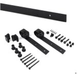 Kit de quincaillerie pour porte coulissante suspendue en bois de barn, sans fermeture souple, panneaux ...