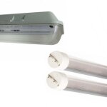 Kit de réglette led étanche double pour tubes t8 150cm ip65 (2 tubes néon led 150cm t8 24w inclus) - ... Kit de réglette led étanche double pour tubes t8 150cm ip65 (2 tubes néon led 150cm t8 24w inclus) - ...