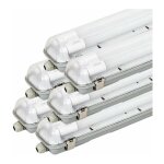 Kit de r�glette led ip65 + 2 tube n�on led 150cm t8 22w - pack de 6 / blanc neutre silumen
