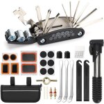 Kit reparation velo 16 en 1 accessoires, outil multifonction bicyclette outils velo avec imperm�able ...