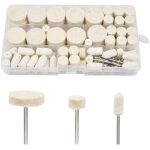 Kit de roues de polissage, outil rotatif en feutre de laine, m�tal surface polissage accessoire pour ...