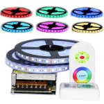 Kit ruban professionnel 5050 - 60 led / m - 10 m�tres (2x5m) rgb �tanche (ip67) avec contr�leur radio ...