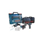 Kit sans fil bosch 12 v compos� de gws 12v - 76, gsa 12v - 14 et gsb 12v - 15 avec 4x 2, 0 ah batteries ...