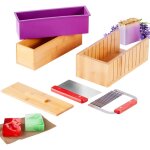 Kit de fabrication de savon, bo�te de coupe en bambou, bo�te int�rieure avec moule en silicone, coupeurs ...