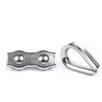 Kit serre cable double et cosse coeur cble de 4mm inox