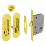 Slid'up by mantion - kit serrure � condamnation, poign�e ovale, acier finition dor�