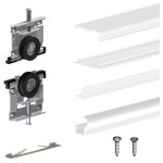 Slid'up by mantion - kit slid'up 220 aluminium blanc pour 2 portes de placard coulissantes 18 mm - rail ...