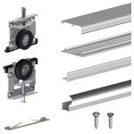 Kit slid'up 230 aluminium anodis naturel pour 2 portes de placard coulissantes 19 mm - rail 1, 8 m - ...