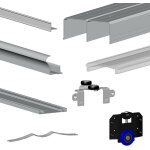 Slid'up by mantion - kit slid'up 280 aluminium anodis argent pour 2 portes de placard coulissantes 18 ...