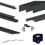Slid'up by mantion - kit slid'up 280 aluminium anodis noir pour 3 portes de placard coulissantes 18 ...
