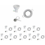 Silumen - kit spot led gu10 encastrable 8w orientable rond - pack de 10 / blanc chaud / blanc