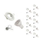 Silamp - kit spot led gu10 encastrable rond blanc avec une ampoule 8w (pack de 10) - blanc froid 6000k ...