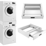 [en. casa] - kit de superposition pour lave - linge sche - linge standard 60 cm avec tiroir blanc