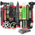 Kit de survie + trousse de premiers secours sac + allume - feu couvre pierre pince multifonction outil ...