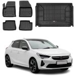 Kit tapis de sol et coffre compatible avec opel e - corsa 2019 - 2022 tpe noir