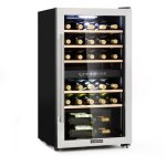 Klarstein - cave � vin 29 bouteilles, cave de service avec �tag�res en bois amovibles, porte en verre, ...