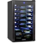 Klarstein - cave a vin, caves  vin de conservation de 93l, porte en verre, cave a vins  zone unique, ...