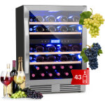 Klarstein cave a vin encastrable, caves � vin de conservation de 129l, porte en verre, cave a vins � ...