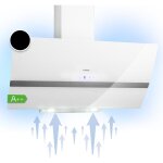 Klarstein - clara hotte aspirante 90cm, hottes de cuisine inclin�es, filtre de hotte en aluminium, d�bit ...