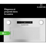 Klarstein ? hotte aspirante encastrable 52 cm ? d�bit d'air 439 m� / h ? silencieuse 44 db ? commandes ...