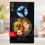 Klarstein - plaque de cuisson gaz 2 feux, table de cuisson  gaz  2 brleurs, plaque gaz de 3. 25kw, ...