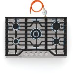 Klarstein - turbocast plaque de cuisson gaz - 5 br�leurs inox 304, 3. 4kw wok, allumage �lectrique, supports ...